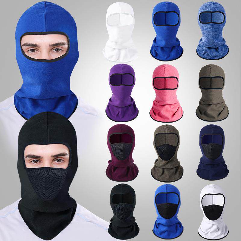 户外保暖摩托车骑行面罩加绒透气防风防寒蒙面套头帽德绒头套定制