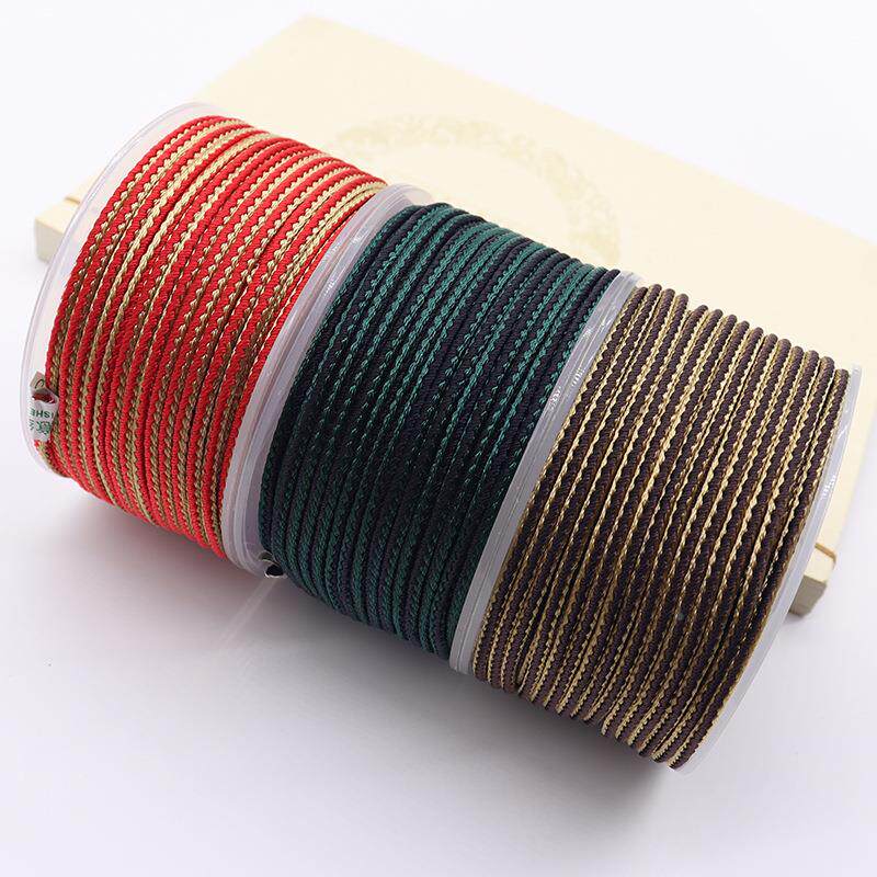 春季新款2.5mm拼色如意绳 吊坠挂绳配件筒线翡翠编织玉绳定制