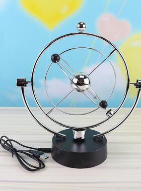 USB地球永动天体仪银河系摇摆器 创意家居装饰工艺品办公室摆件定
