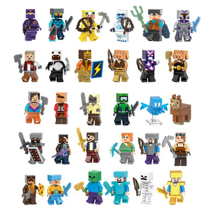 我的世界人仔兼容乐高积木苦力怕史蒂夫村民拼装玩具蛋糕人墙装饰