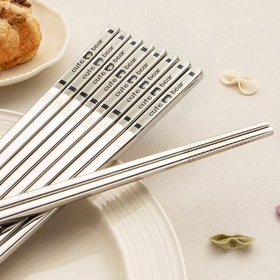 316L抗菌防霉不锈钢筷子家用套装