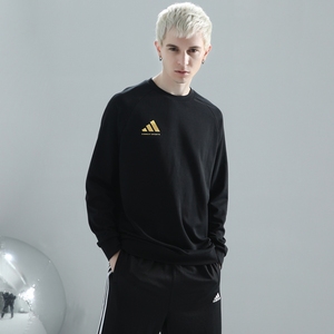 Adidas阿迪达斯卫衣男女新款运动服休闲加绒保暖上衣圆领套头衫男