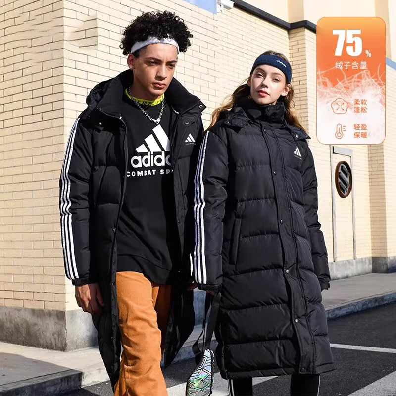 Adidas阿迪达斯2024新款男女同款长款羽绒服运动休闲保暖羽绒外套