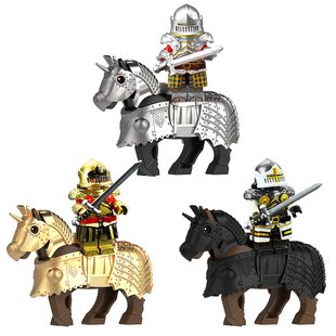 适配乐高中世纪城堡哥特骑士战马中古骑士拼装人仔积木玩具S128