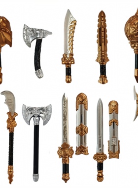 适配乐高第三方MOC上色配件青龙偃月刀倚天剑积木人仔三国武器