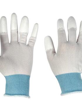 日本进口线织指尖带胶点紧手腕白色防护手套TGL-293