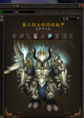 魔兽世界代练史诗达萨罗之战墓穴领主的恐惧板甲幻化套装战士圣骑