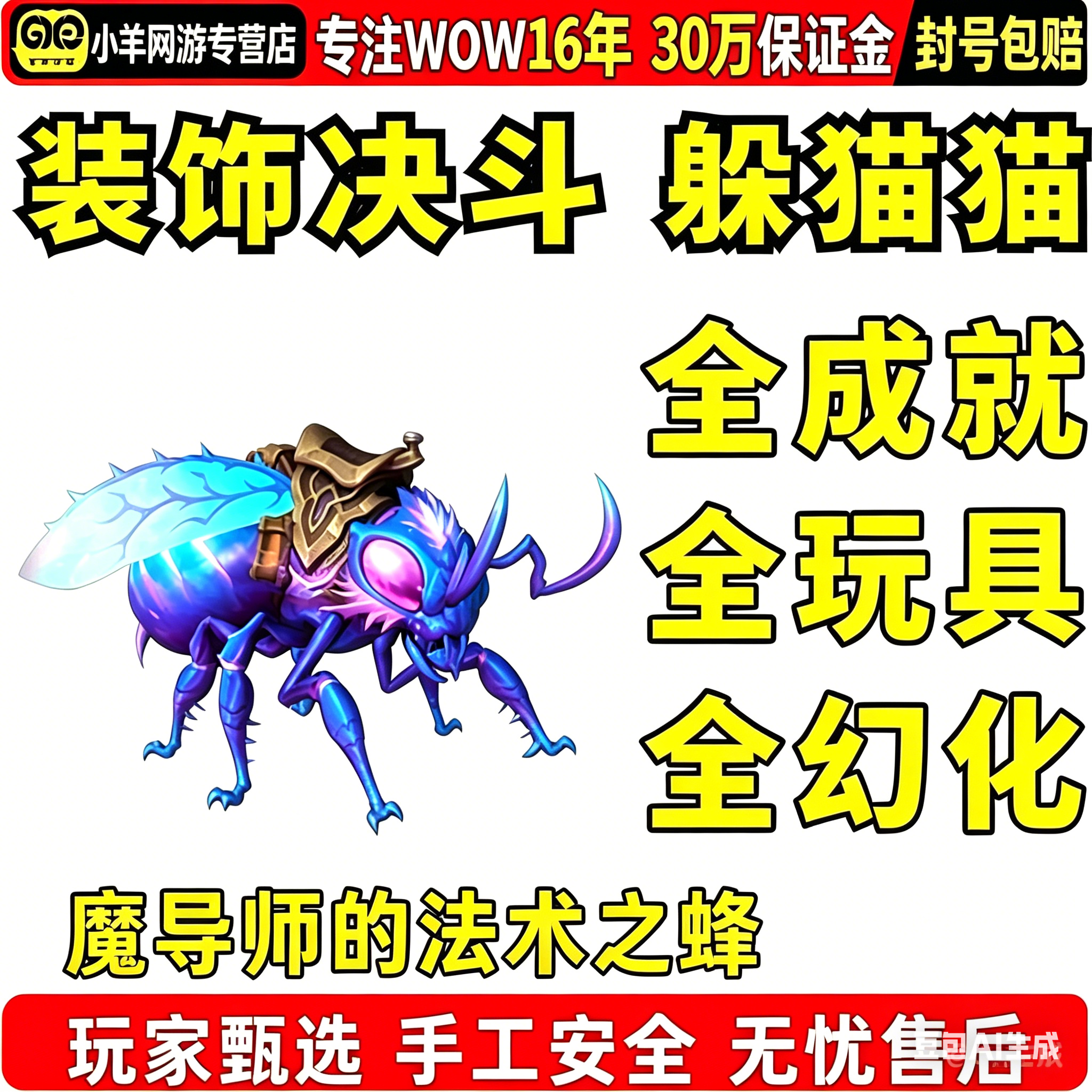 魔兽世界代练躲猫猫装饰决斗玩法全奖励成就坐骑魔导师法术之蜂