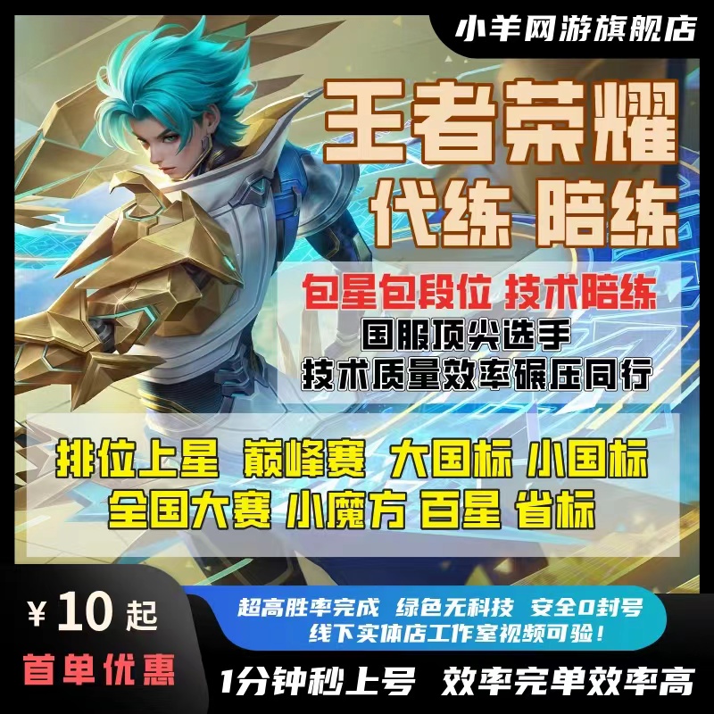王者荣耀代打代练陪玩上分刷战力巅峰大国标