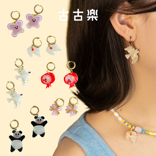 古古楽gugu原創(chuàng)設(shè)計耳環(huán)女高級感耳釘春天飾品設(shè)計感耳夾氣質(zhì)禮物
