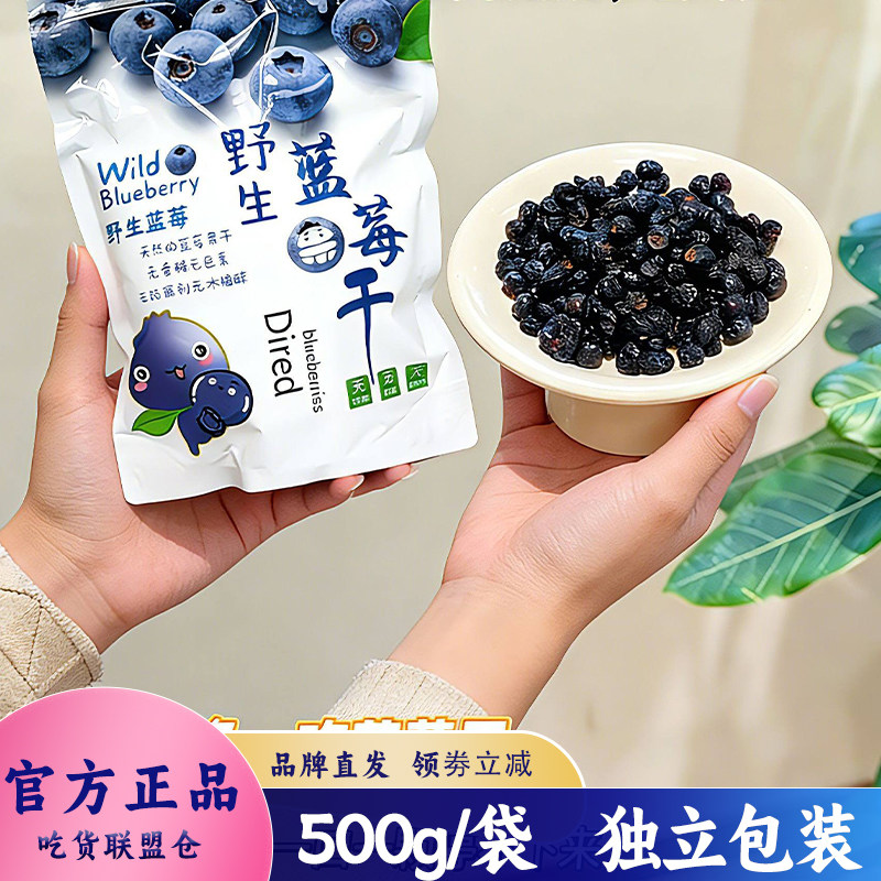 念味思蓝莓果干开袋即食水果干果脯独立包装办公室休闲零食500g装