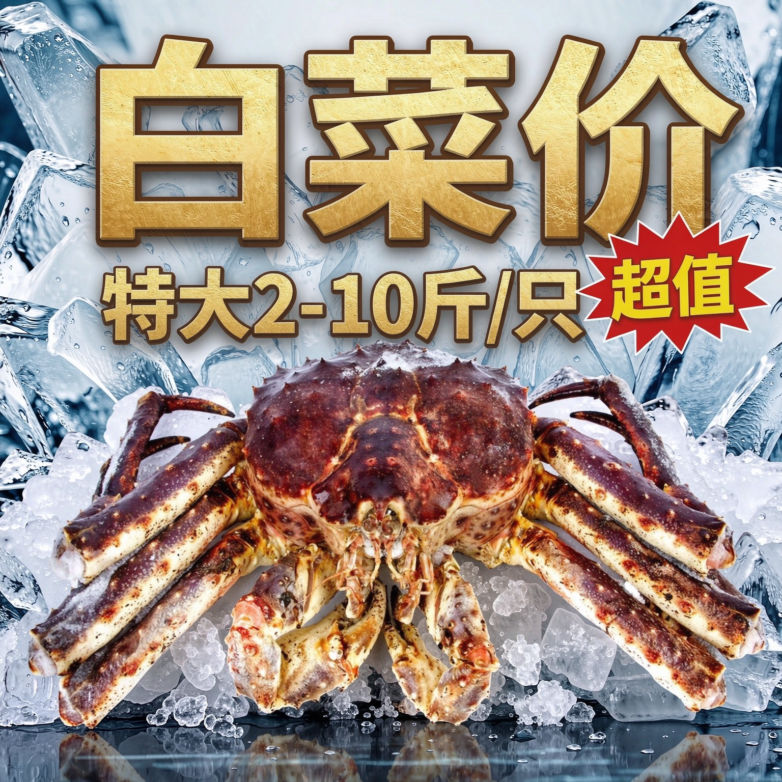 鲜冻特大帝王蟹包鲜到家图片