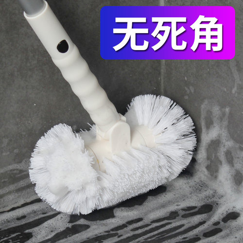 圆的硬毛刷头，深入死角清洁，