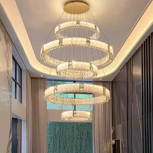 新别墅覆式楼挑空大吊灯客厅灯楼梯轻奢水晶灯楼中楼酒店大堂吊灯