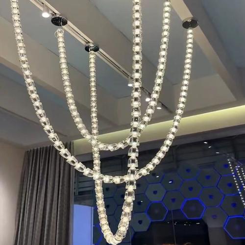 水晶项链吊灯设计师款复式