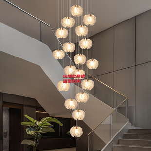 2025新款别墅楼梯间长吊灯楼梯吊顶灯自建房复式楼挑空专用大吊灯