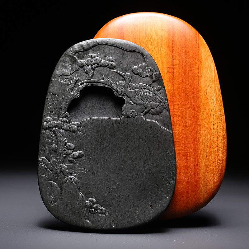 万石君名师设计安徽歙砚 精选老坑乌钉罗纹原石匠心工艺文房四宝高端