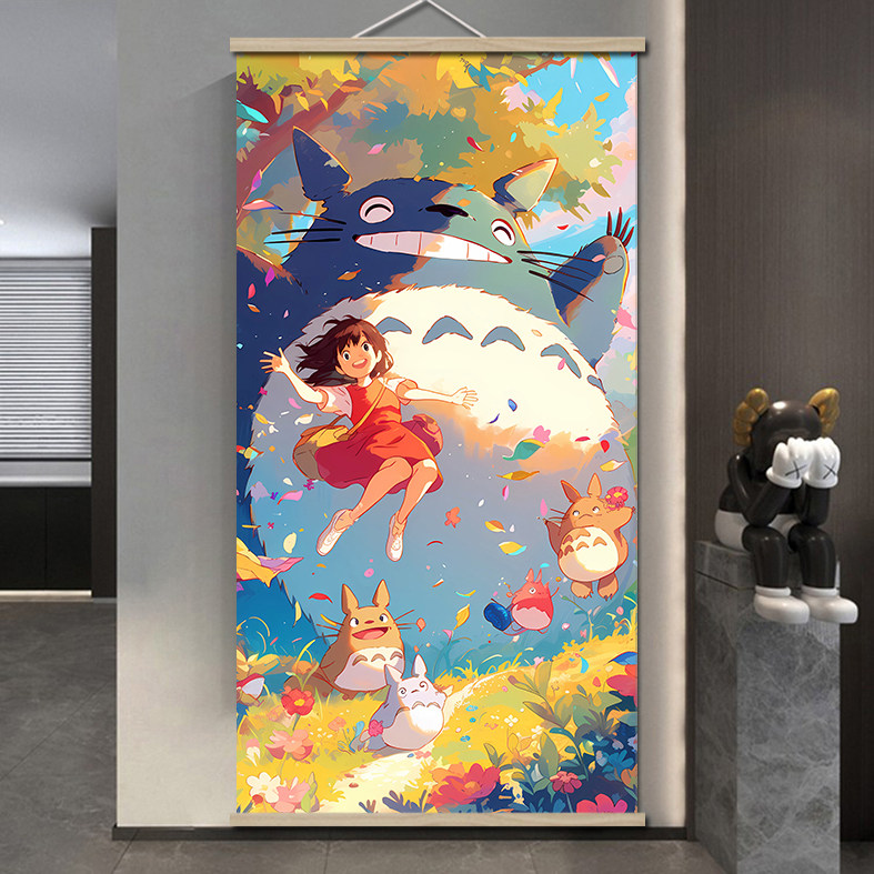 千与千寻龙猫宫崎骏动漫卷轴挂画