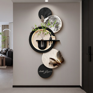 砂岩立体入户玄关装 饰画正对门蝴蝶简约高级感挂画走廊大白墙壁画