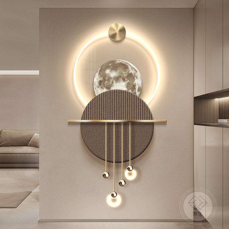 3D立体极简玄关装饰画轻奢高级感砂岩走廊尽头客厅沙发背景墙挂画