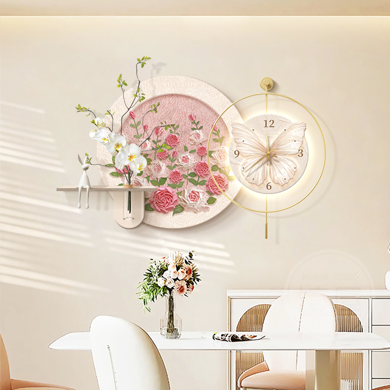 奶油风餐厅装饰画玫瑰花卉