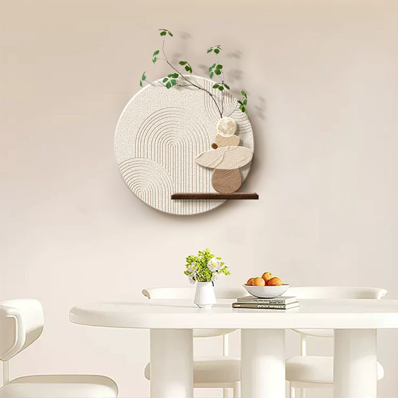 时来运转餐厅装饰画2025新款玄关客厅挂画奶油风餐桌背景墙面壁画