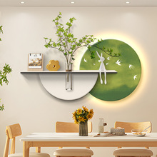 奶油风餐厅装饰画2025新款水培绿植艺术挂画客厅沙发背景墙壁灯画