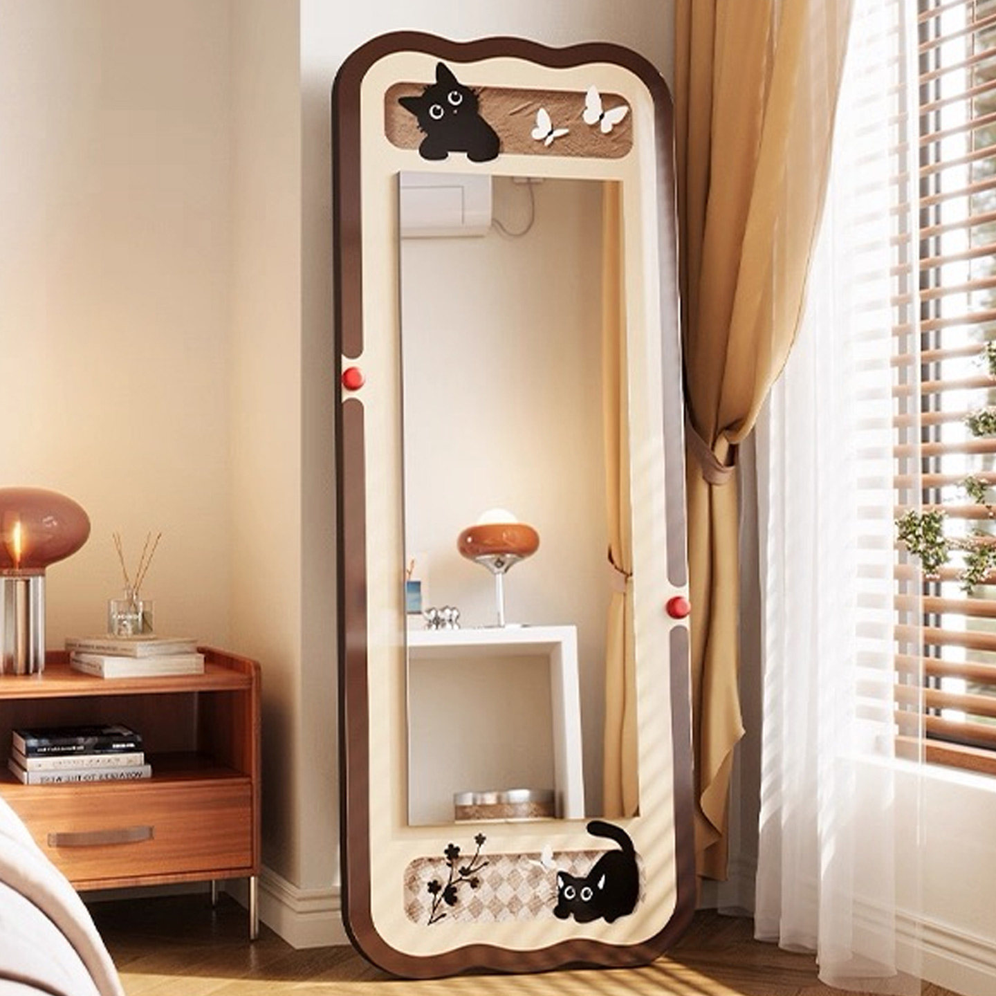 可悬挂穿衣镜装饰画全身女生卧室家用落地镜衣帽间试衣镜宿舍镜子