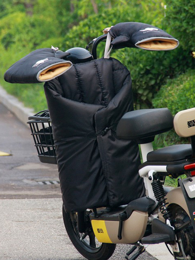 电动车档挡风被冬季电瓶车双面防雨防水骑车保暖神器分体折叠防风