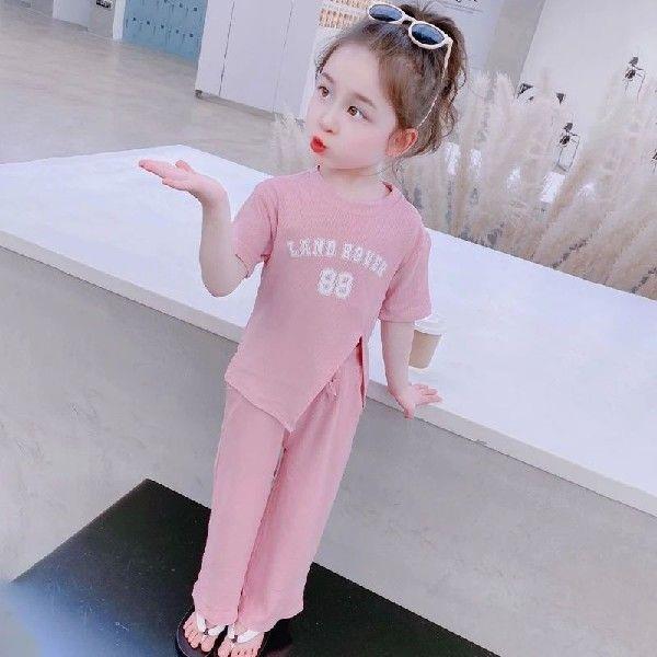 Girls Fashion Sports Suit Summer Girls Fashion Short Sleeve