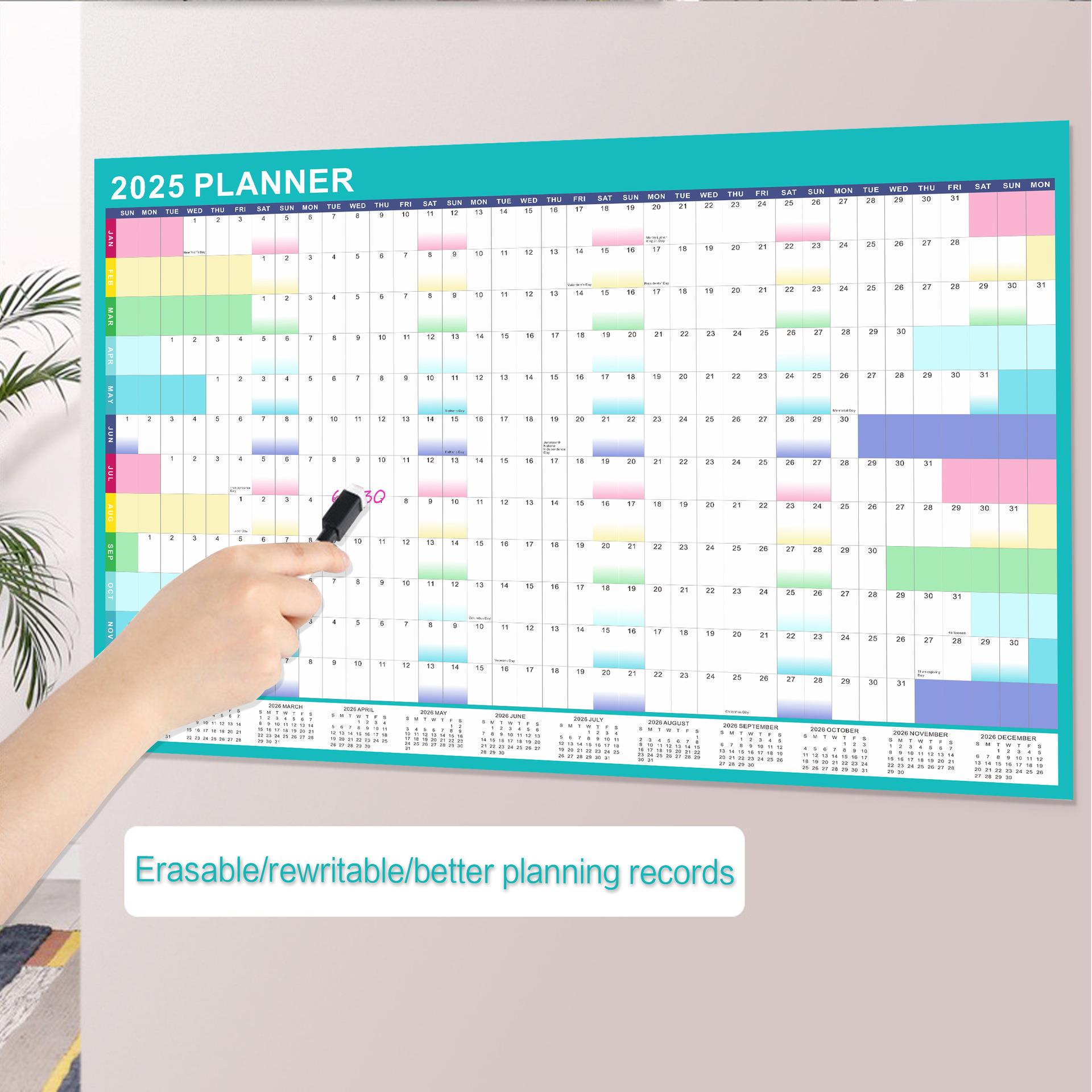 2025 Annual English Planner Wall Calendar Morandi Color Graf