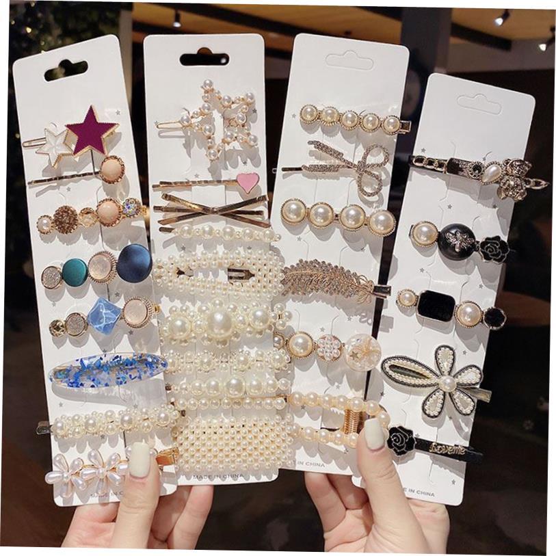 Korean INS red hair accessories rhinestone pearl hairpin se