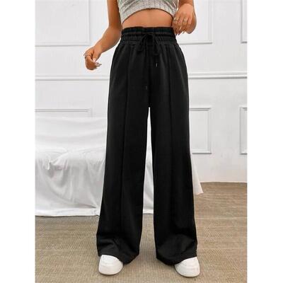 Casual pants high waisted drawstring wide leg guard pants