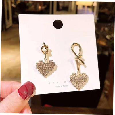 (Earrings tendy temperament long diamond studded Tassel Earr