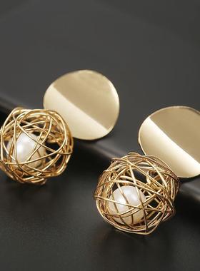 LATS New Fashion Round Dangle Korean Drop Earrings for Women