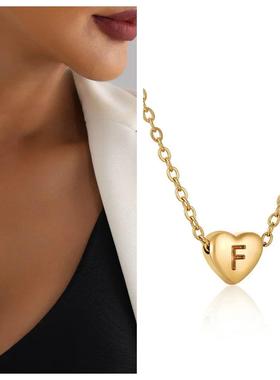 Minimalist Small Love Initial Charm Necklace Jewelry Stainle