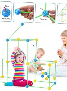 Fort Building Kit Construction Set kids Toy Tents Fortress