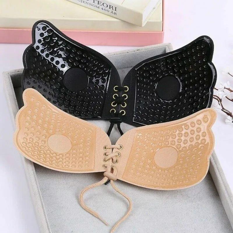 Women Seamless Self Adhesive Fly Bra Strapless Push Up Bra W