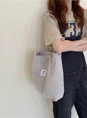 Women Corduroy Canvas Tote Handbag Female Cloth Shoulder Bag