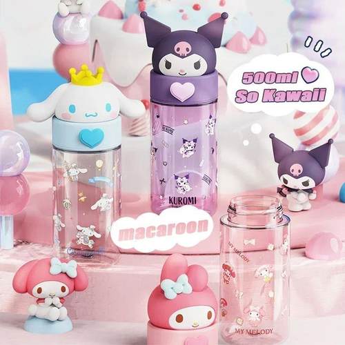 500ml Kawaii Sanrio Dolls Transparent Cup Cartoon Hello Kitt
