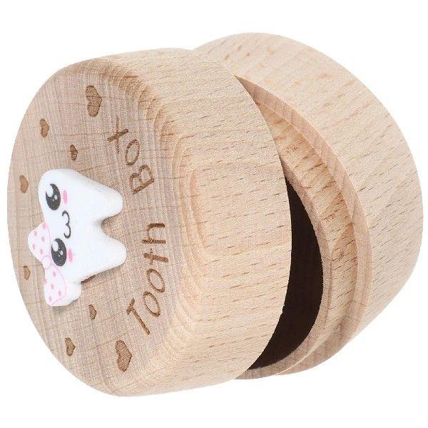 Baby Teeth Box Wooden Keepsake Toddler Child Boys Tooth