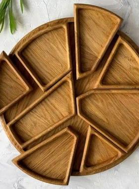 Round Wooden Serving Tray Desserts Table Tray Round Wooden