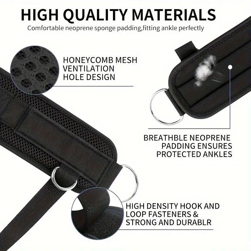 Fitness Ankle Straps Adjustable D-Ring Support Cuffs Gym Leg