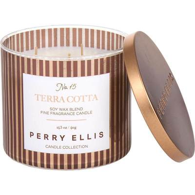 -PERRY ELLIS TERRACOTTA; SCENTED CANDLE 14.5 OZ