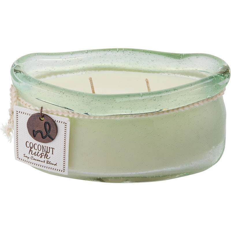 coconut husk; 2 wick candle 14 oz