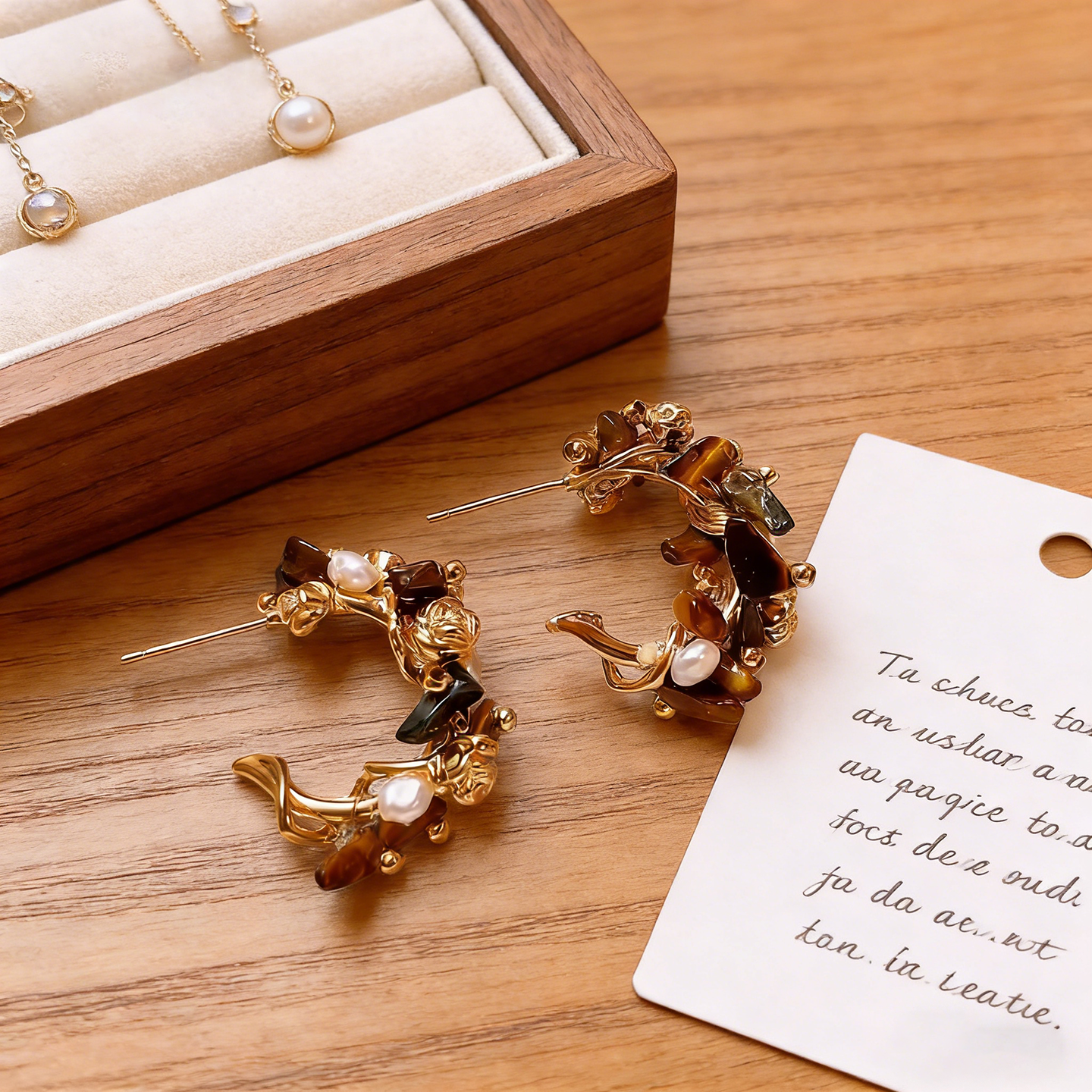 美拉德虎眼石珍珠耳环女2025新款耳圈高级感轻奢耳饰冬巨好看耳钉,饰品/流行首饰/时尚饰品新,耳钉,淘宝优惠券,粉丝福利购,淘宝优惠卷