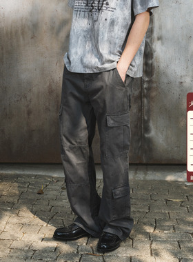 「岩」新因素美式复古工装裤多口袋裤子潮牌直筒宽松vibe休闲长裤