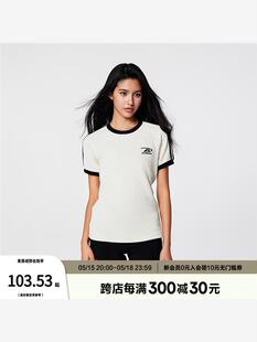 【Achock官方店】潮牌撞色织带圆领短袖复古辣妹修身针织短款T恤