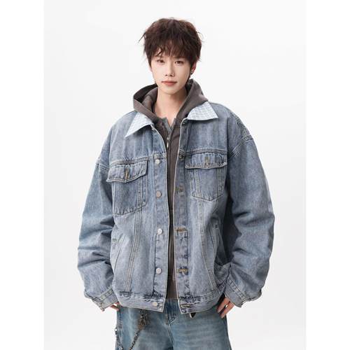 VIISHOW复古水洗牛仔夹克