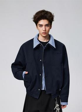 【Achock官方店】acac系列秋冬新款格子拼接外套高街短款情侣夹克